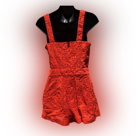 1.State Orange Eyelet Romper S - Picture 2 of 4